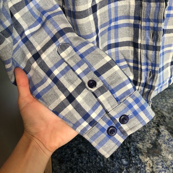 L.L. Bean Shacket Shirt Jacket PrimaLoft Lined Like New Gray Blue White Men’s XS - Picture 6 of 8